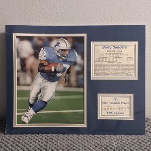 🆕 NFL Barry Sanders Memorabilia 14 x 11 in